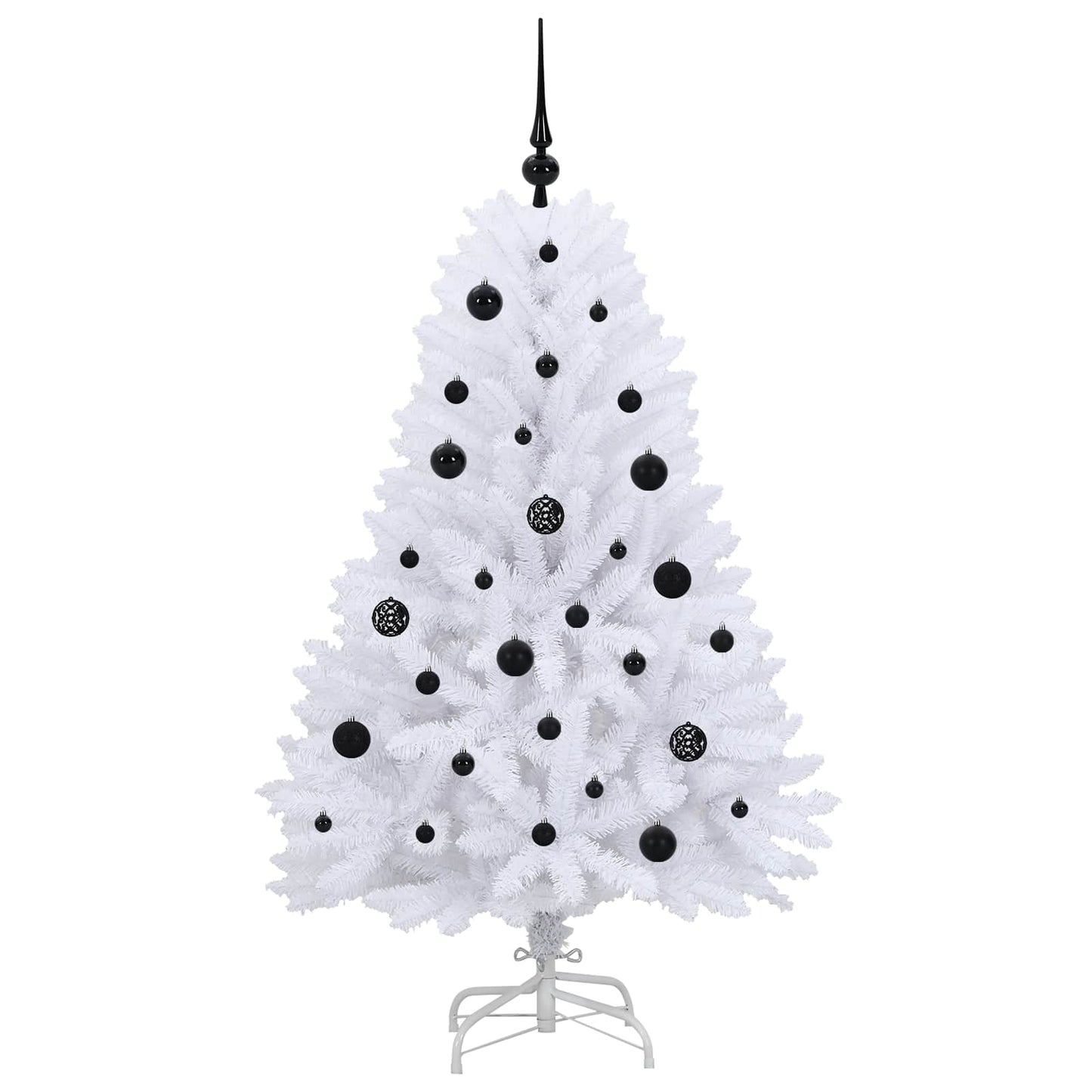 vidaXL Artificial Hinged Christmas Tree White 150 cm PVC and Steel