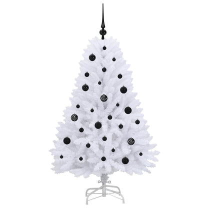 vidaXL Artificial Hinged Christmas Tree White 150 cm PVC and Steel