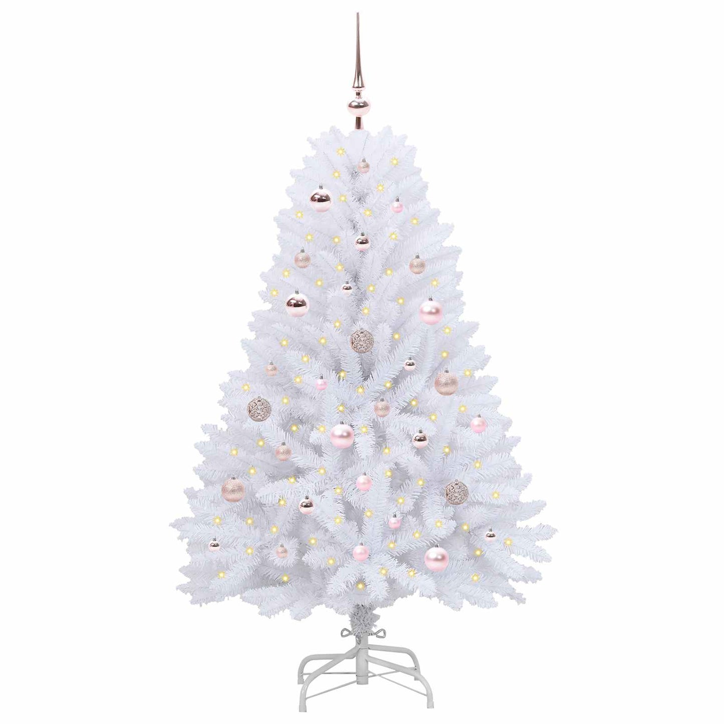 vidaXL Artificial Hinged Christmas Tree White 150 cm PVC and Steel