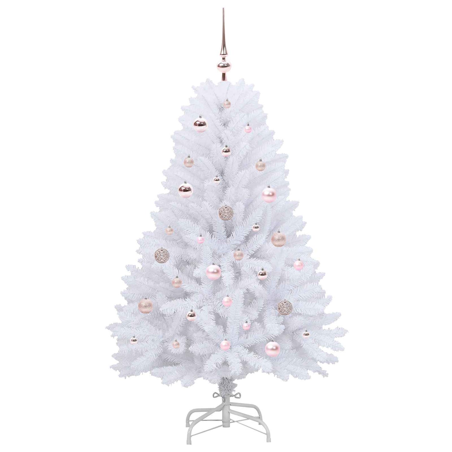 vidaXL Artificial Hinged Christmas Tree White 150 cm PVC and Steel
