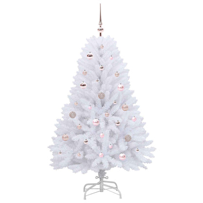 vidaXL Artificial Hinged Christmas Tree White 150 cm PVC and Steel