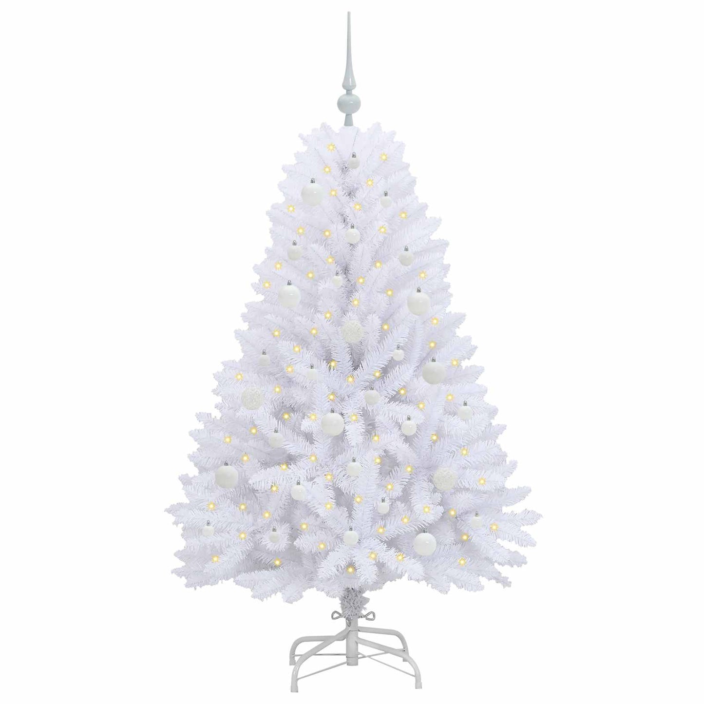 vidaXL Artificial Hinged Christmas Tree White 150 cm PVC and Steel