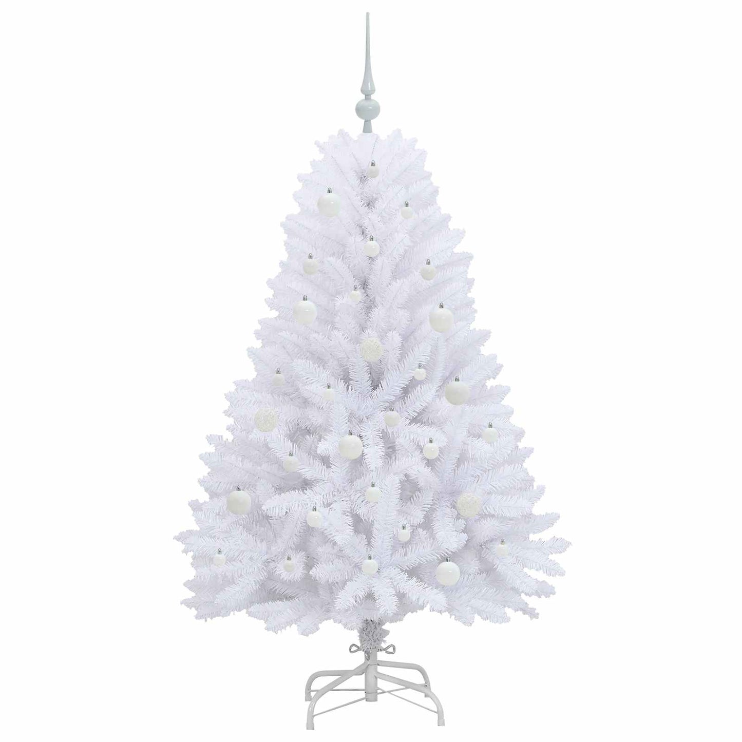 vidaXL Artificial Hinged Christmas Tree White 150 cm PVC and Steel