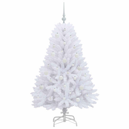 vidaXL Artificial Hinged Christmas Tree White 150 cm PVC and Steel