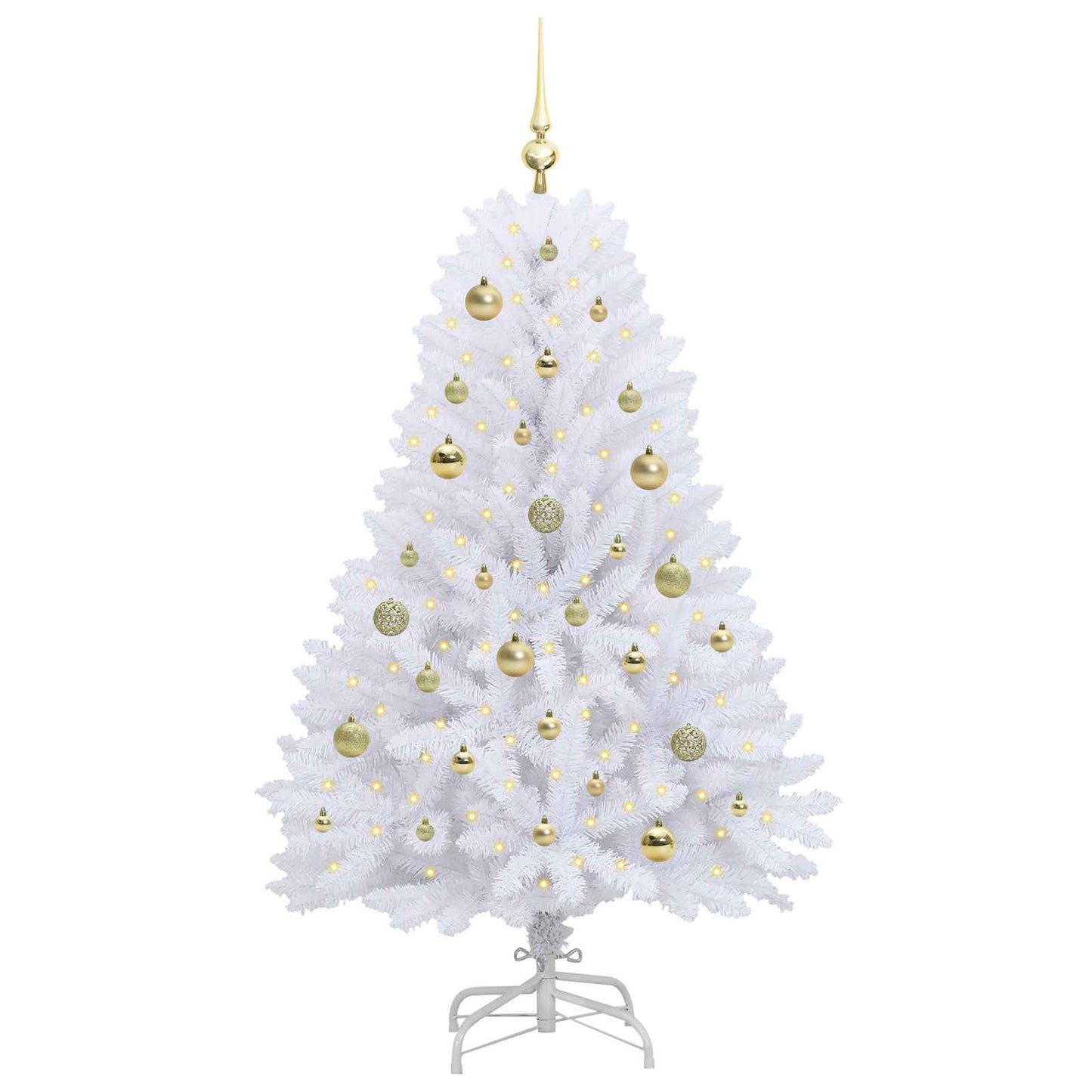 vidaXL Artificial Hinged Christmas Tree White 150 cm PVC and Steel