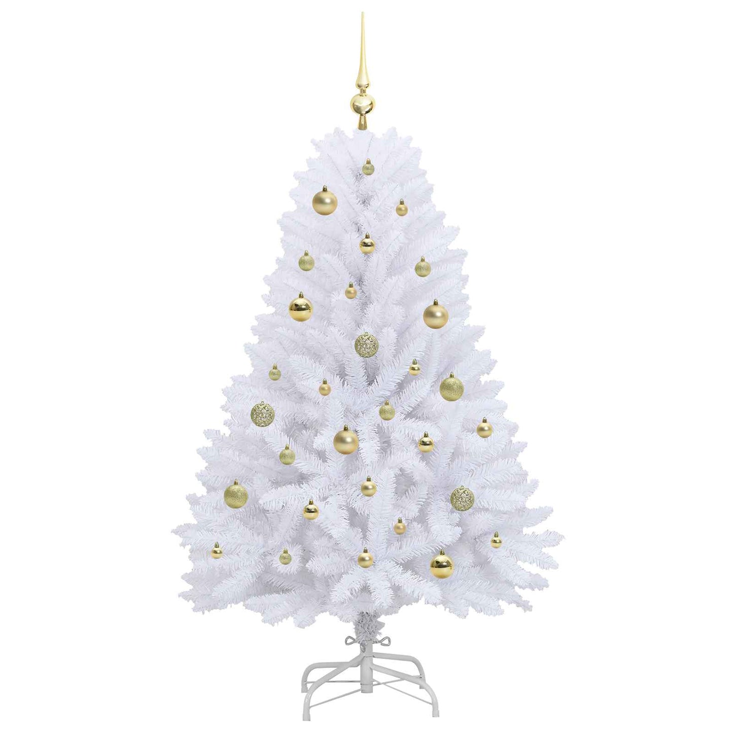 vidaXL Artificial Hinged Christmas Tree White 150 cm PVC and Steel
