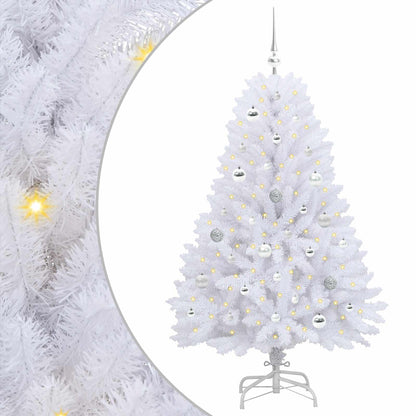 vidaXL Artificial Hinged Christmas Tree White 150 cm PVC and Steel