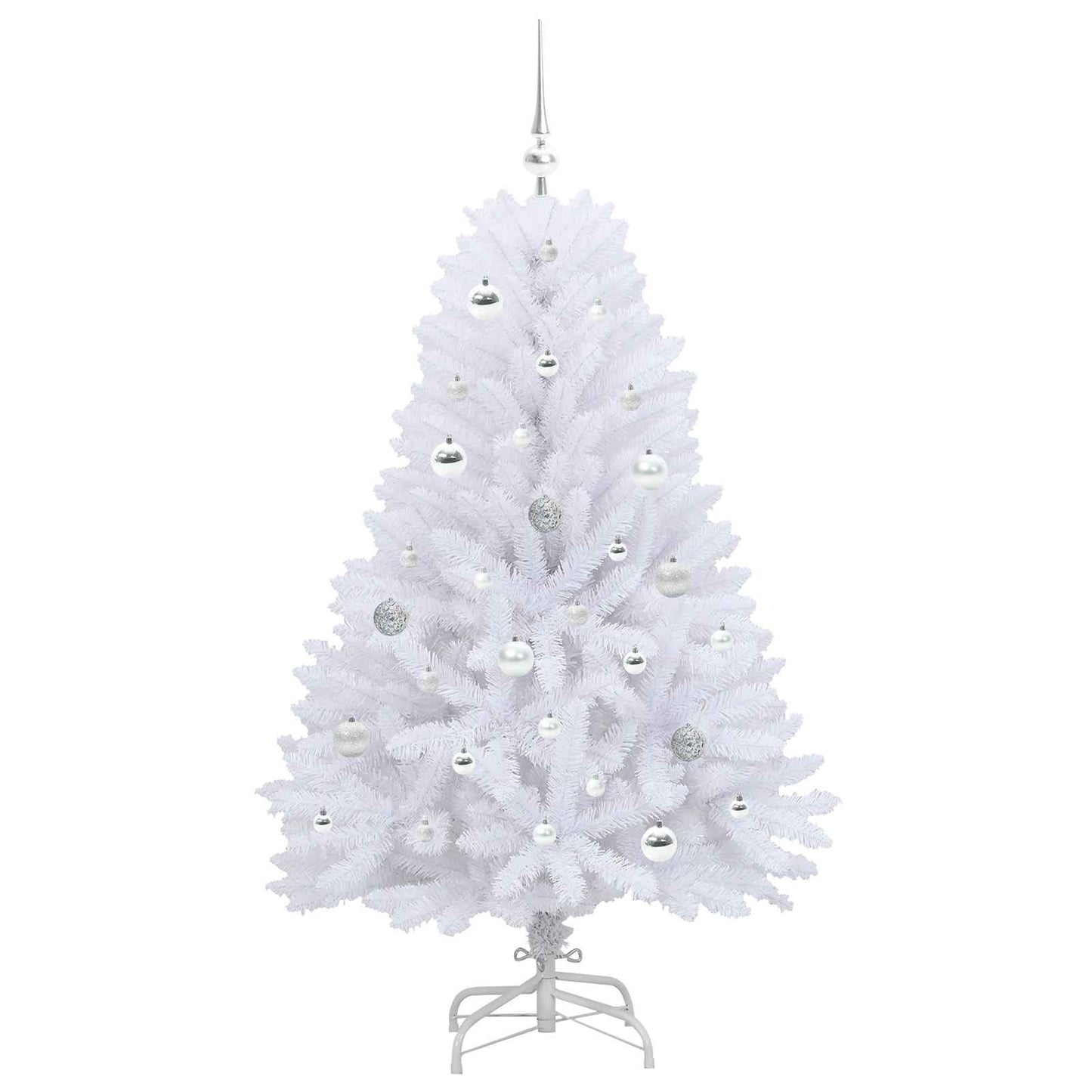 vidaXL Artificial Hinged Christmas Tree White 150 cm PVC and Steel