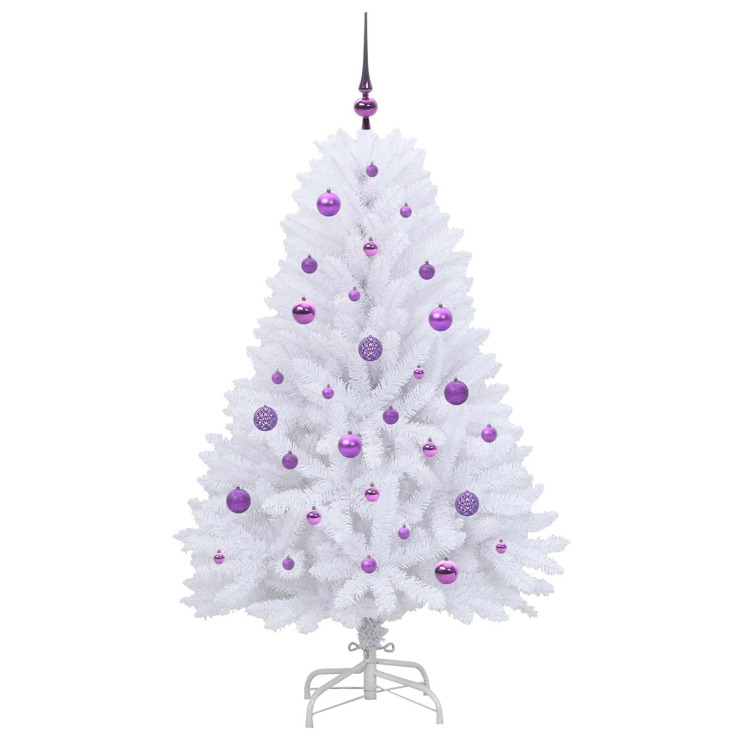 vidaXL Artificial Hinged Christmas Tree White 150 cm PVC and Steel