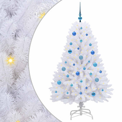 vidaXL Artificial Hinged Christmas Tree White 150 cm PVC and Steel