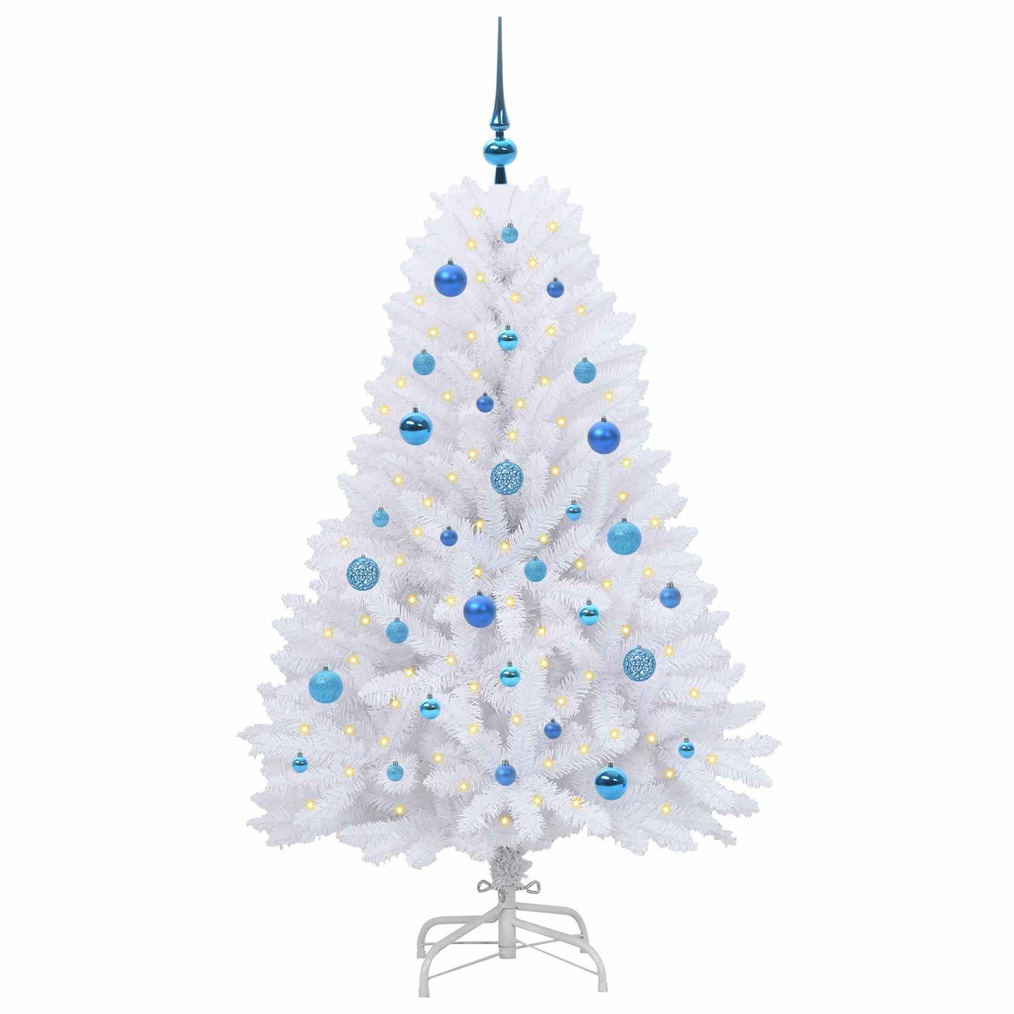 vidaXL Artificial Hinged Christmas Tree White 150 cm PVC and Steel