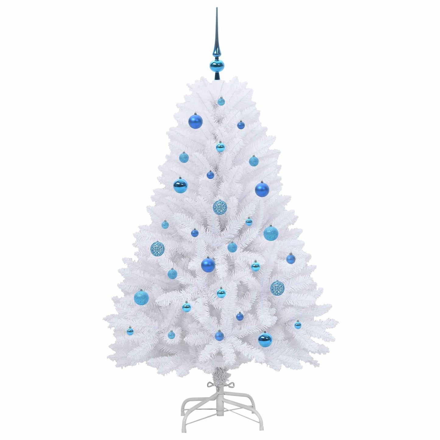 vidaXL Artificial Hinged Christmas Tree White 150 cm PVC and Steel