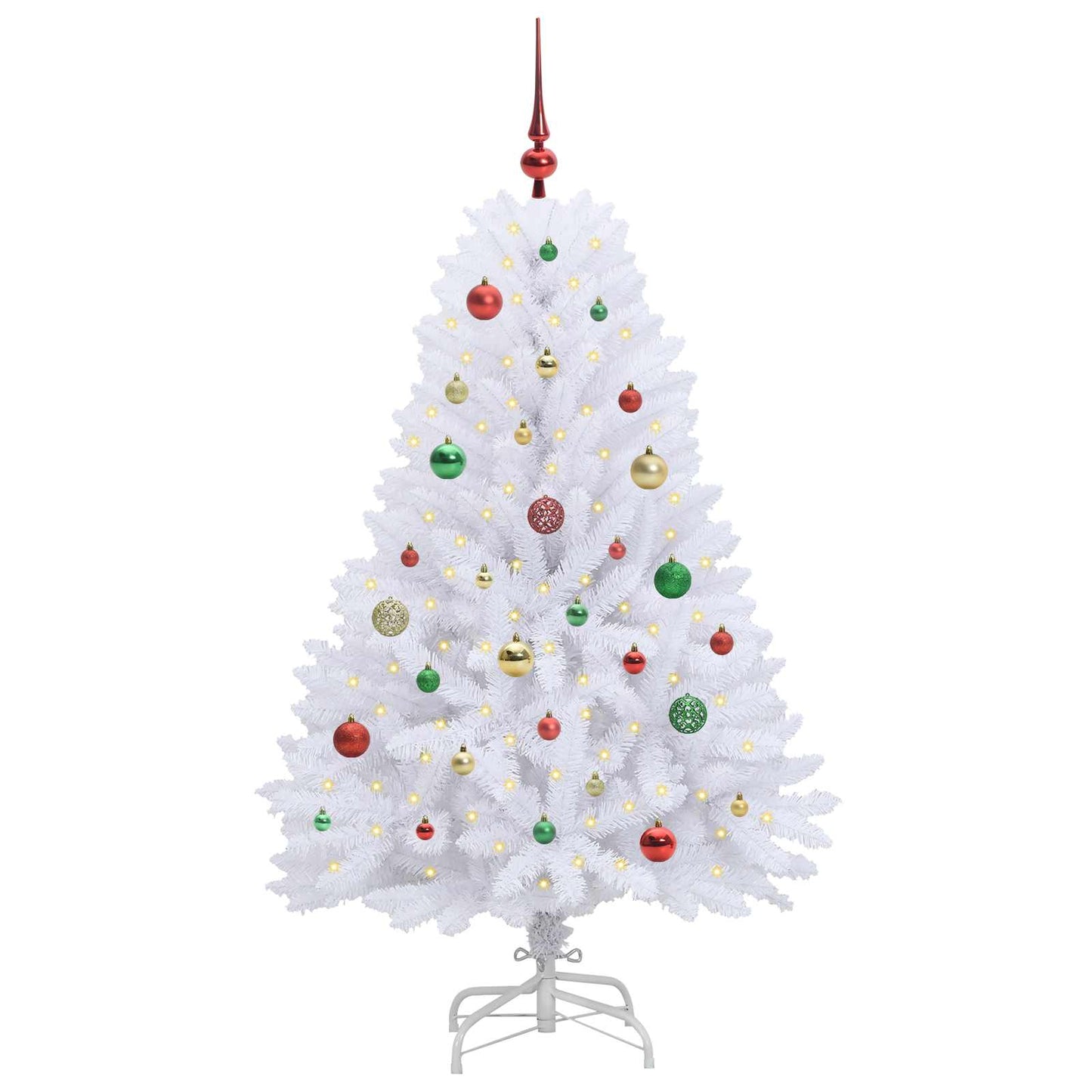vidaXL Artificial Hinged Christmas Tree White 150 cm PVC and Steel