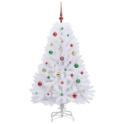 vidaXL Artificial Hinged Christmas Tree White 150 cm PVC and Steel