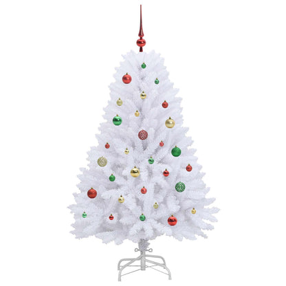 vidaXL Artificial Hinged Christmas Tree White 150 cm PVC and Steel