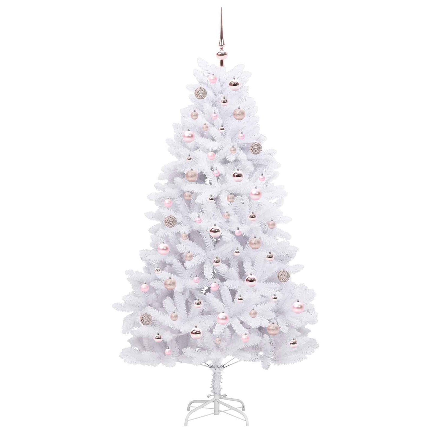 vidaXL Artificial Hinged Christmas Tree White 180 cm PVC and Steel