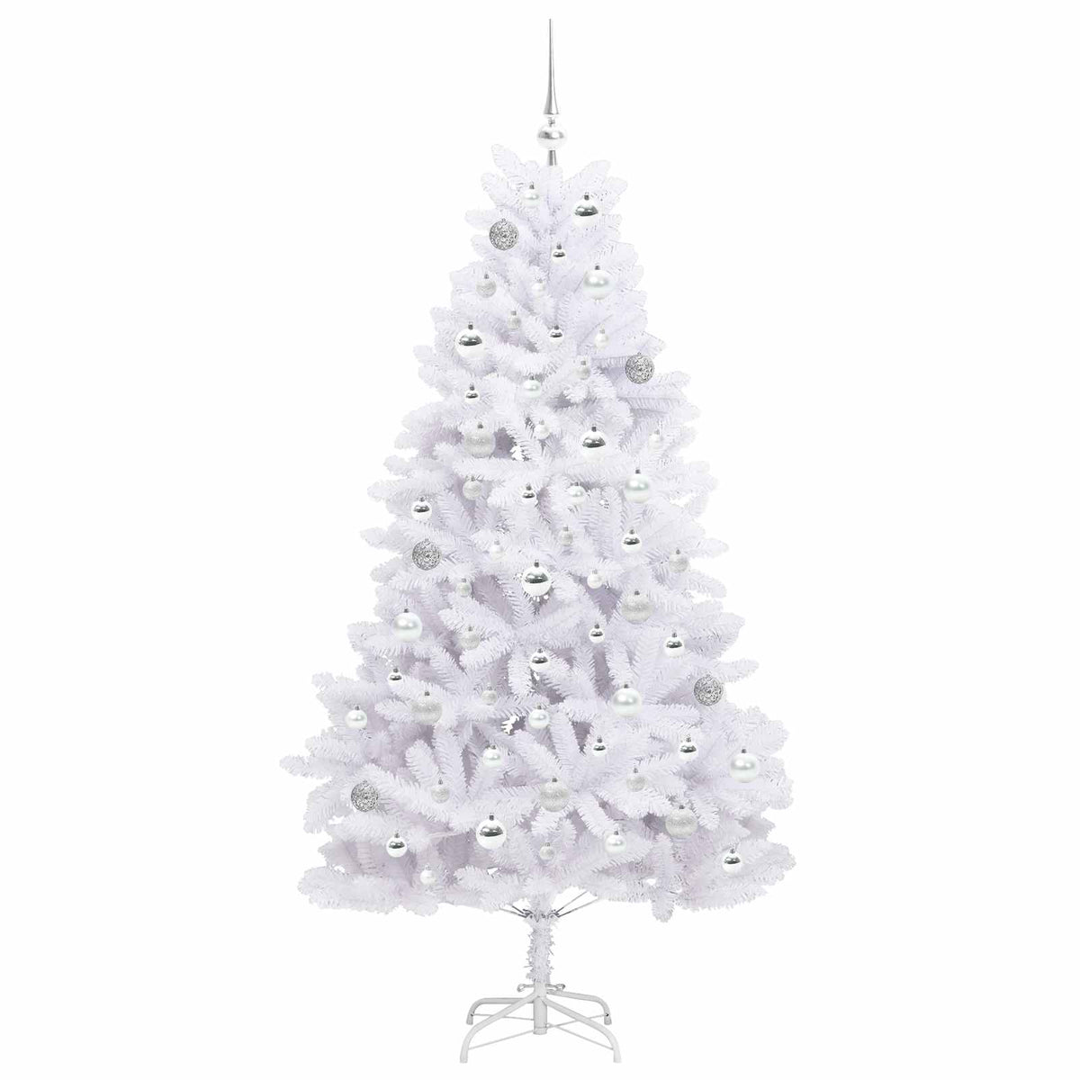 vidaXL Artificial Hinged Christmas Tree White 180 cm PVC and Steel