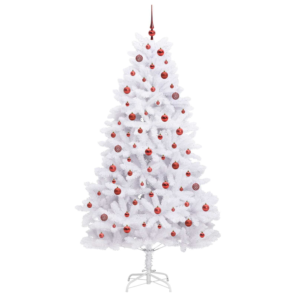 vidaXL Artificial Hinged Christmas Tree White 210 cm PVC and Steel