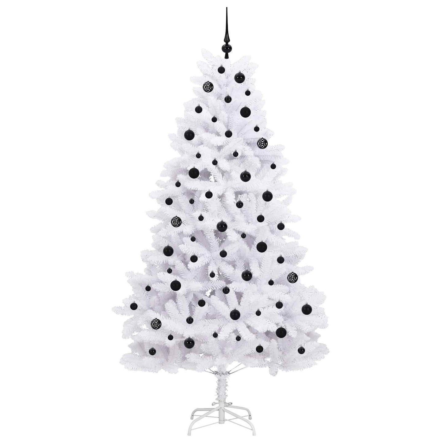 vidaXL Artificial Hinged Christmas Tree White 210 cm PVC and Steel