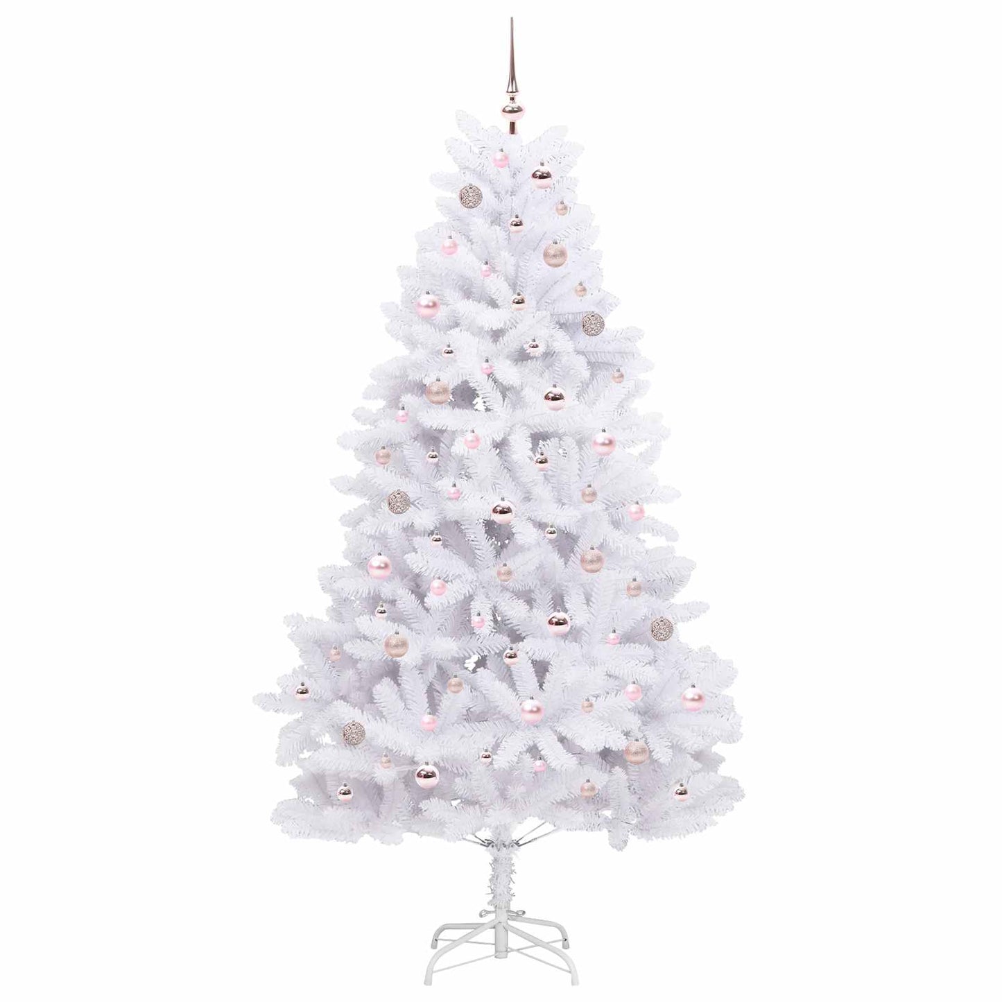 vidaXL Artificial Hinged Christmas Tree White 210 cm PVC and Steel