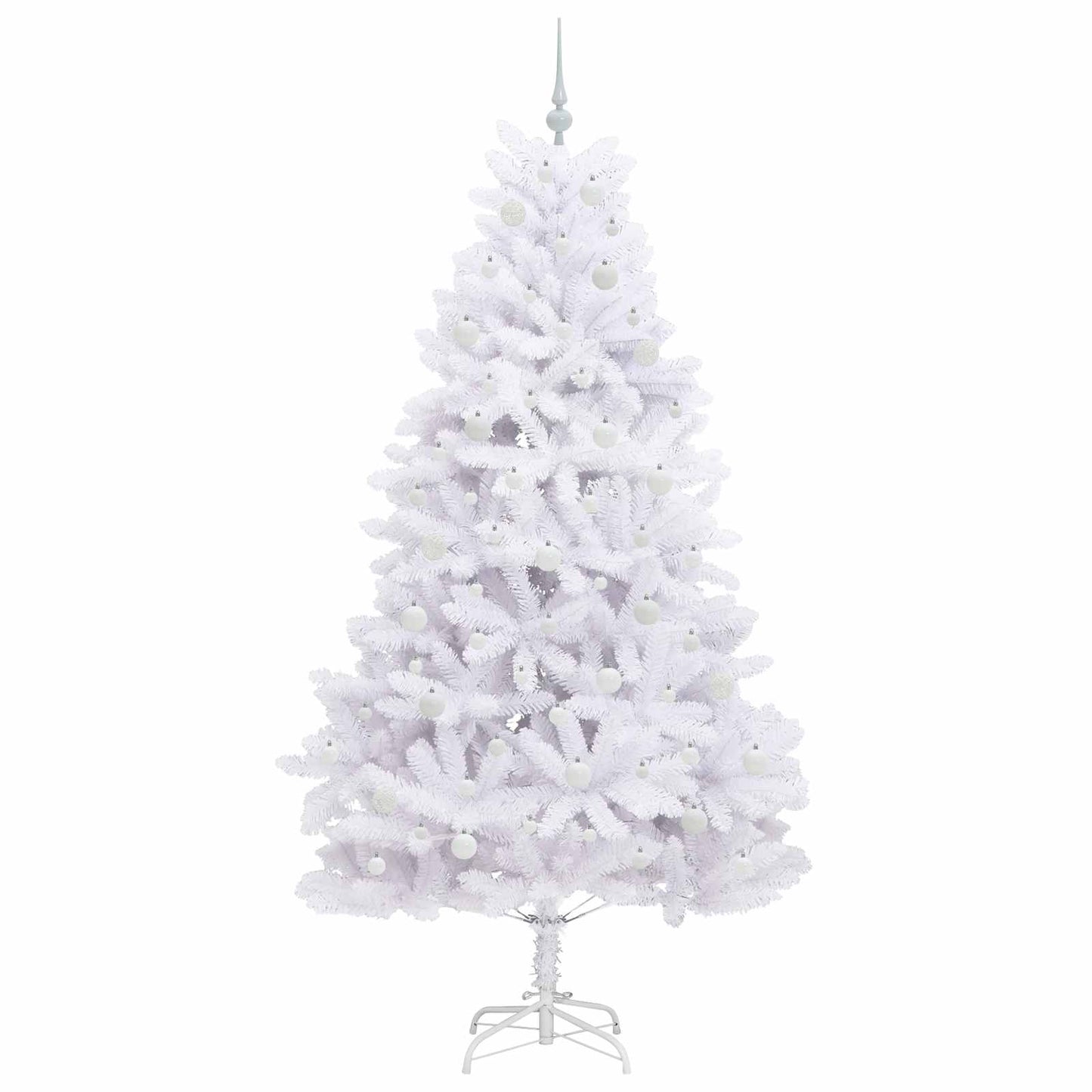 vidaXL Artificial Hinged Christmas Tree White 210 cm PVC and Steel
