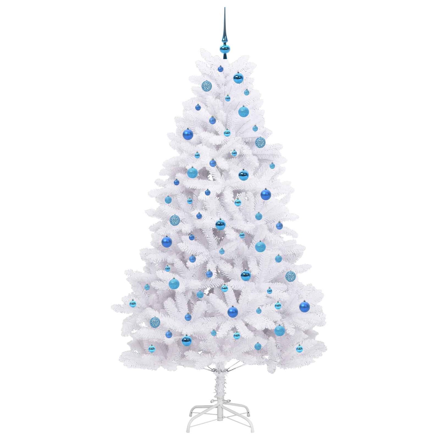 vidaXL Artificial Hinged Christmas Tree White 210 cm PVC and Steel