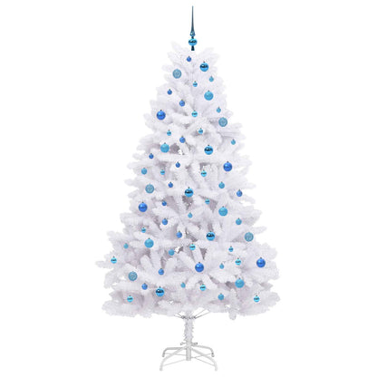vidaXL Artificial Hinged Christmas Tree White 210 cm PVC and Steel