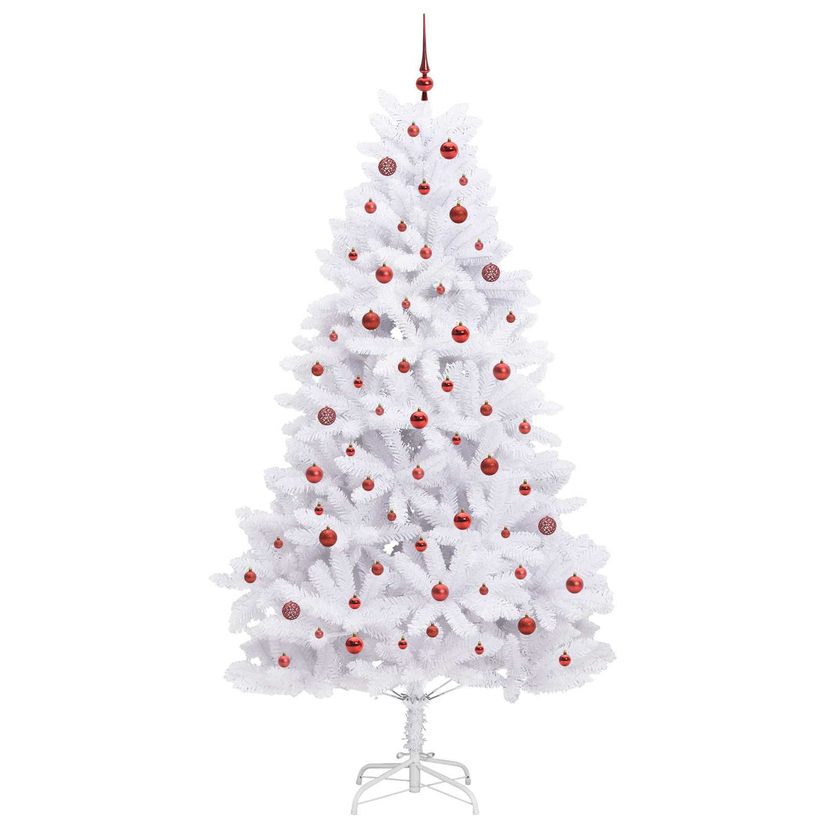 vidaXL Artificial Hinged Christmas Tree White 240 cm PVC and Steel