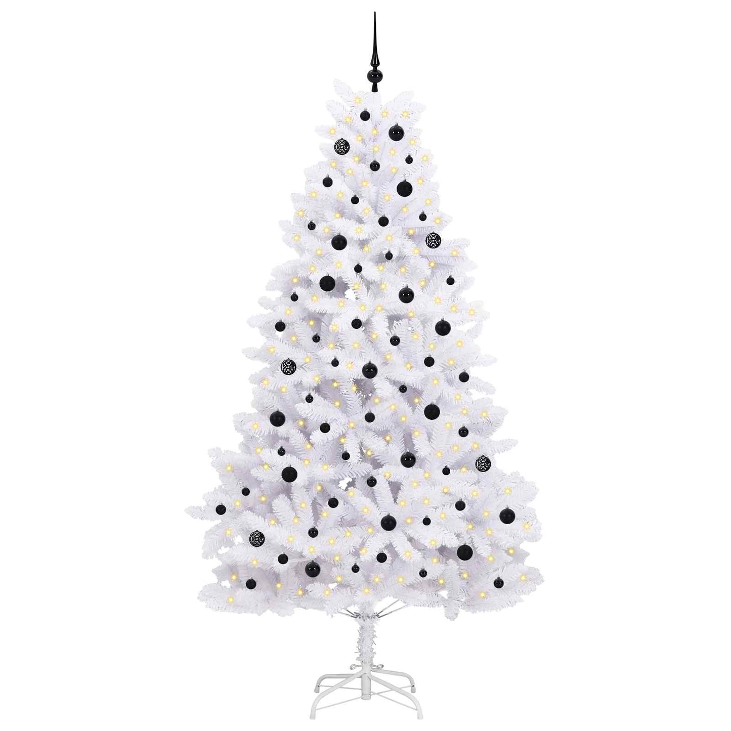 vidaXL Artificial Hinged Christmas Tree White 240 cm PVC and Steel