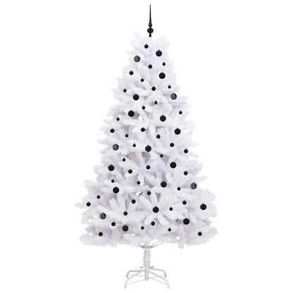 vidaXL Artificial Hinged Christmas Tree White 240 cm PVC and Steel