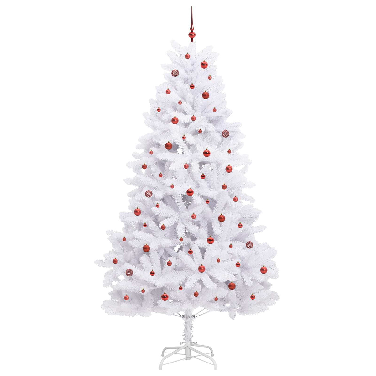 vidaXL Artificial Hinged Christmas Tree White 270 cm PVC and Steel