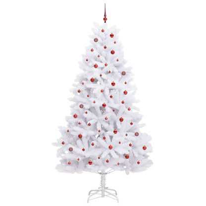 vidaXL Artificial Hinged Christmas Tree White 270 cm PVC and Steel