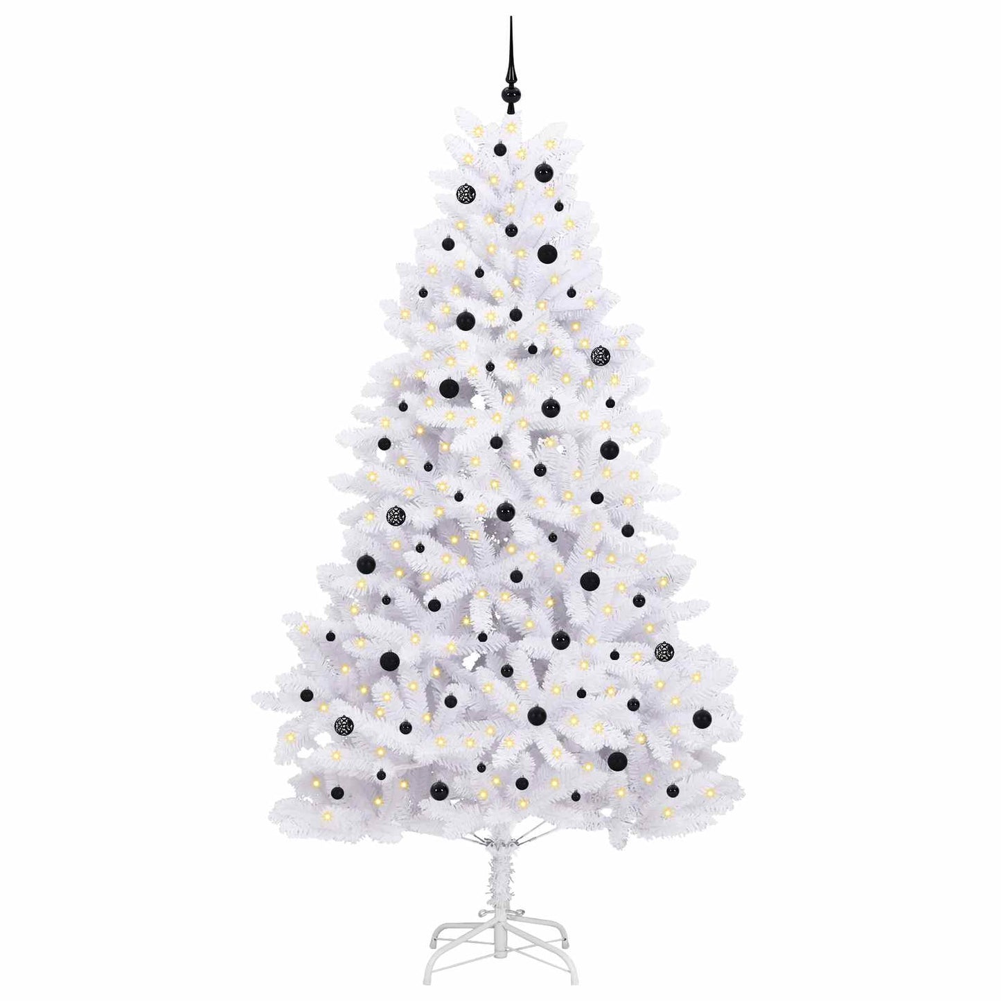 vidaXL Artificial Hinged Christmas Tree White 270 cm PVC and Steel