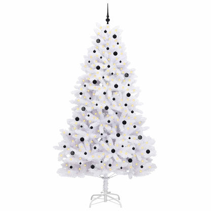 vidaXL Artificial Hinged Christmas Tree White 270 cm PVC and Steel