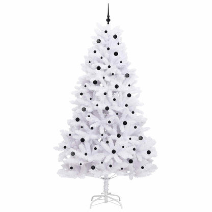 vidaXL Artificial Hinged Christmas Tree White 270 cm PVC and Steel