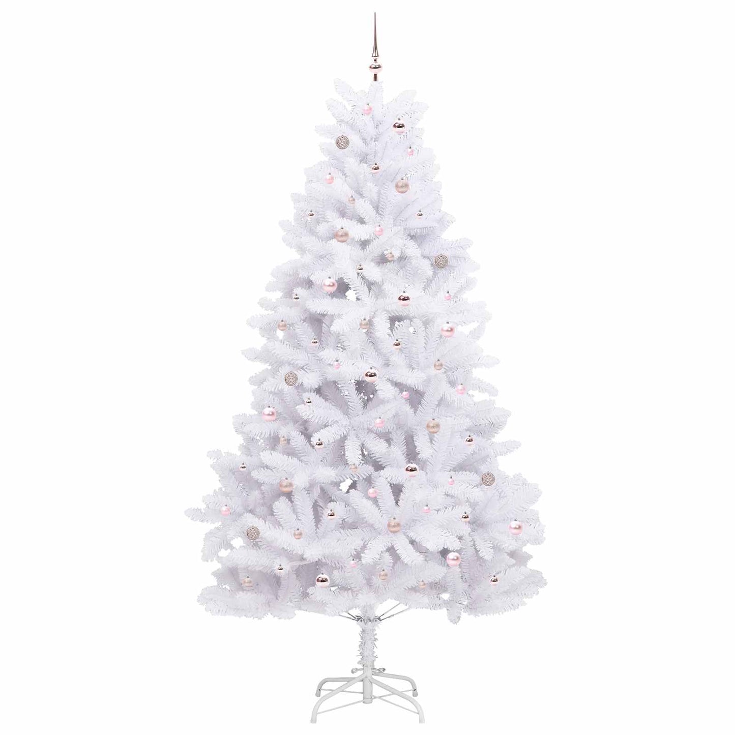 vidaXL Artificial Hinged Christmas Tree White 270 cm PVC and Steel