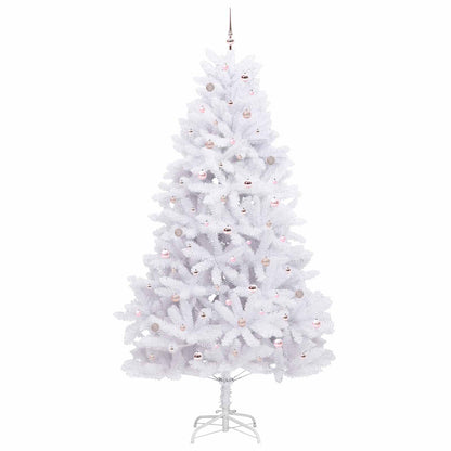 vidaXL Artificial Hinged Christmas Tree White 270 cm PVC and Steel
