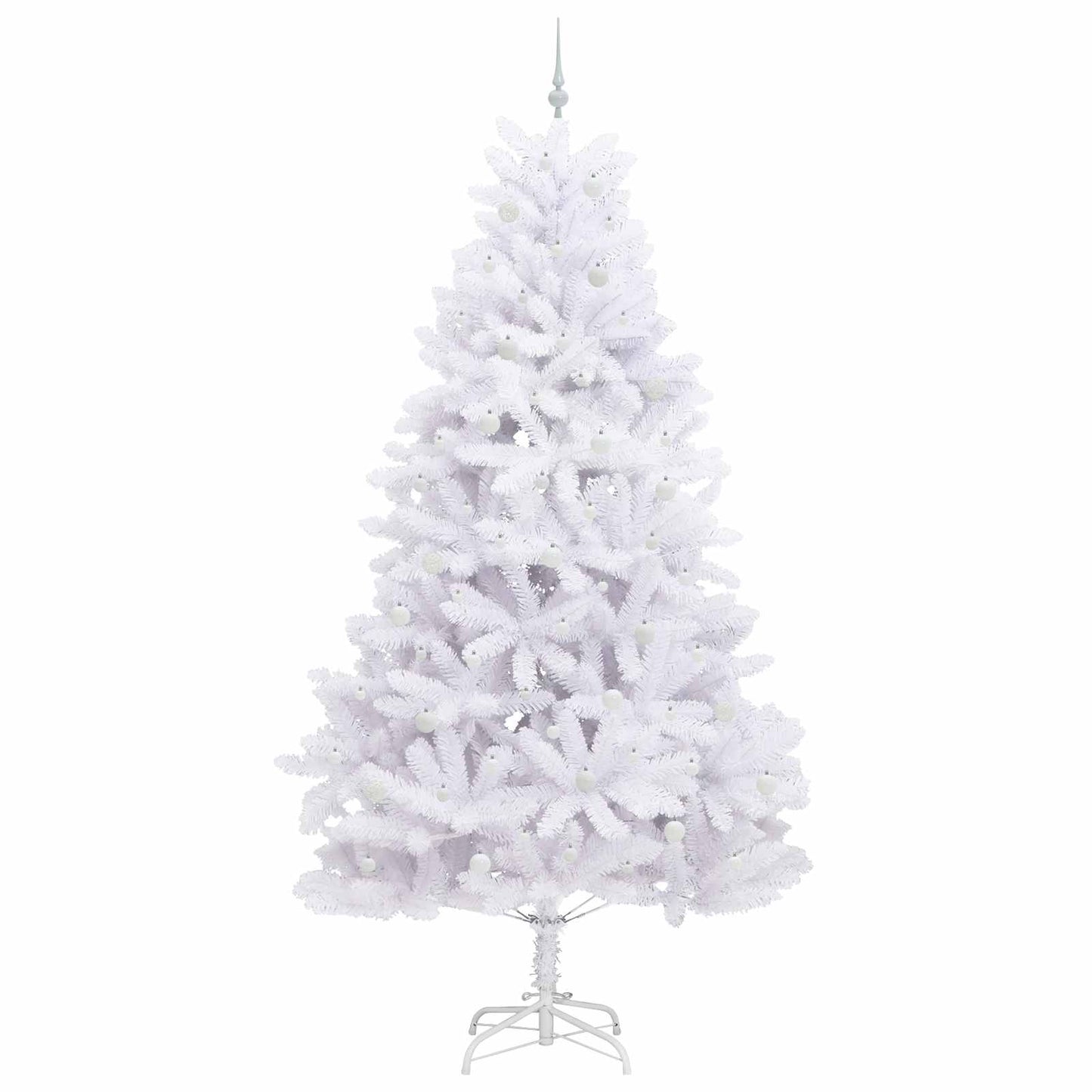vidaXL Artificial Hinged Christmas Tree White 270 cm PVC and Steel