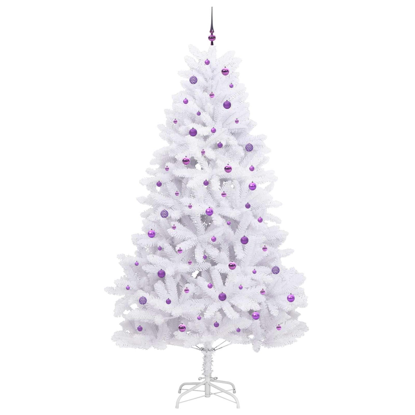 vidaXL Artificial Hinged Christmas Tree White 270 cm PVC and Steel