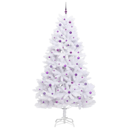 vidaXL Artificial Hinged Christmas Tree White 270 cm PVC and Steel