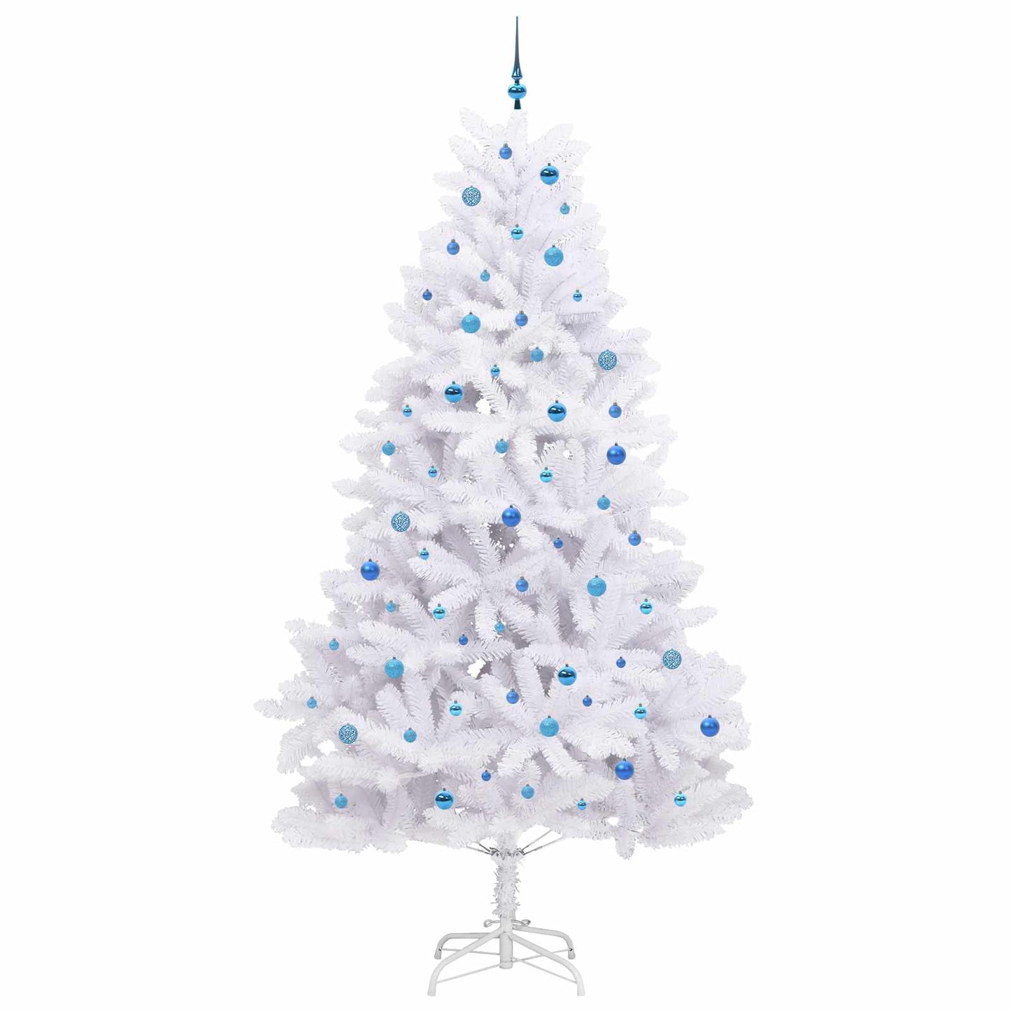 vidaXL Artificial Hinged Christmas Tree White 270 cm PVC and Steel