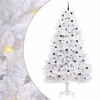 vidaXL Artificial Hinged Christmas Tree White 300 cm PVC and Steel