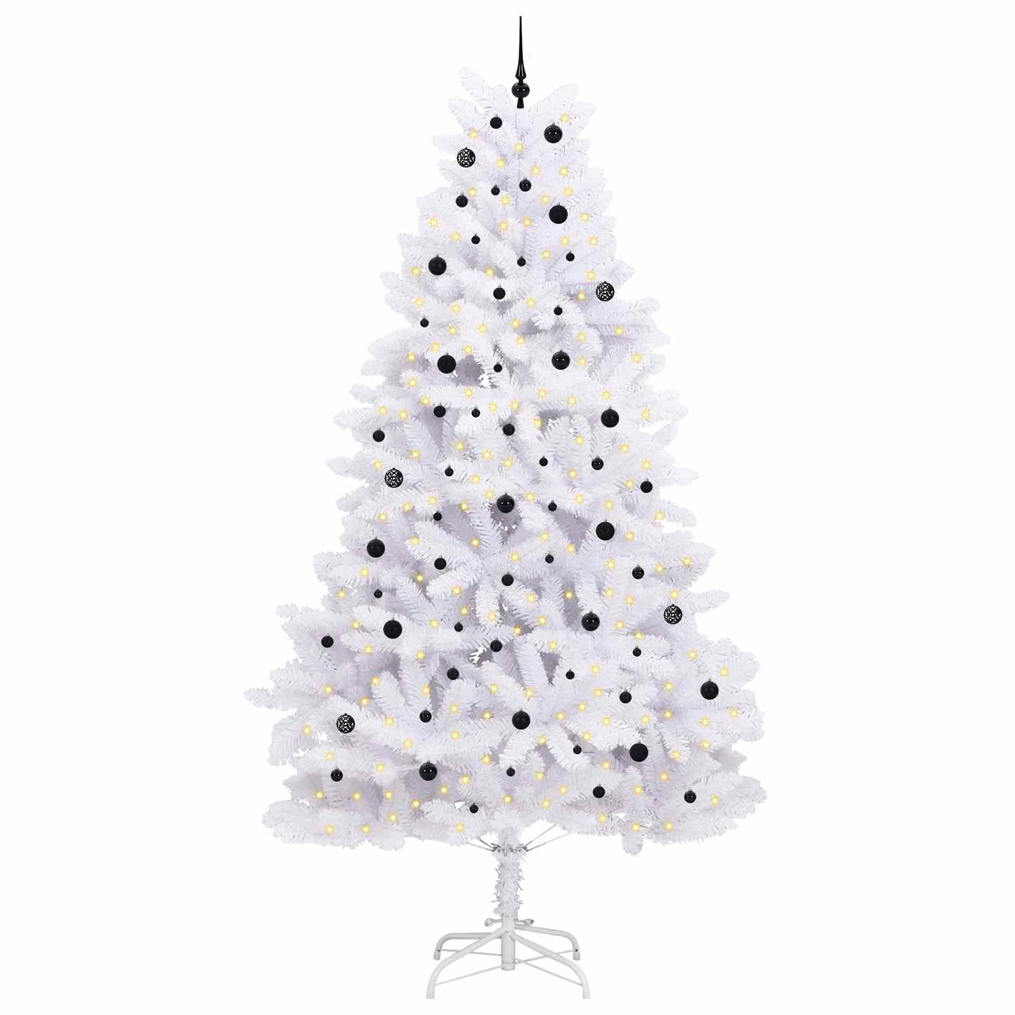 vidaXL Artificial Hinged Christmas Tree White 300 cm PVC and Steel