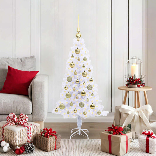 vidaXL Artificial Christmas Tree with Stand White 120 cm PVC and Steel