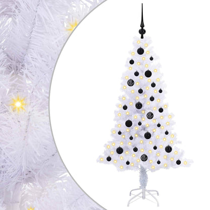 vidaXL Artificial Christmas Tree with Stand White 150 cm PVC and Steel