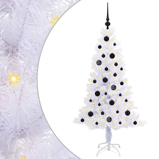 vidaXL Artificial Christmas Tree with Stand White 150 cm PVC and Steel