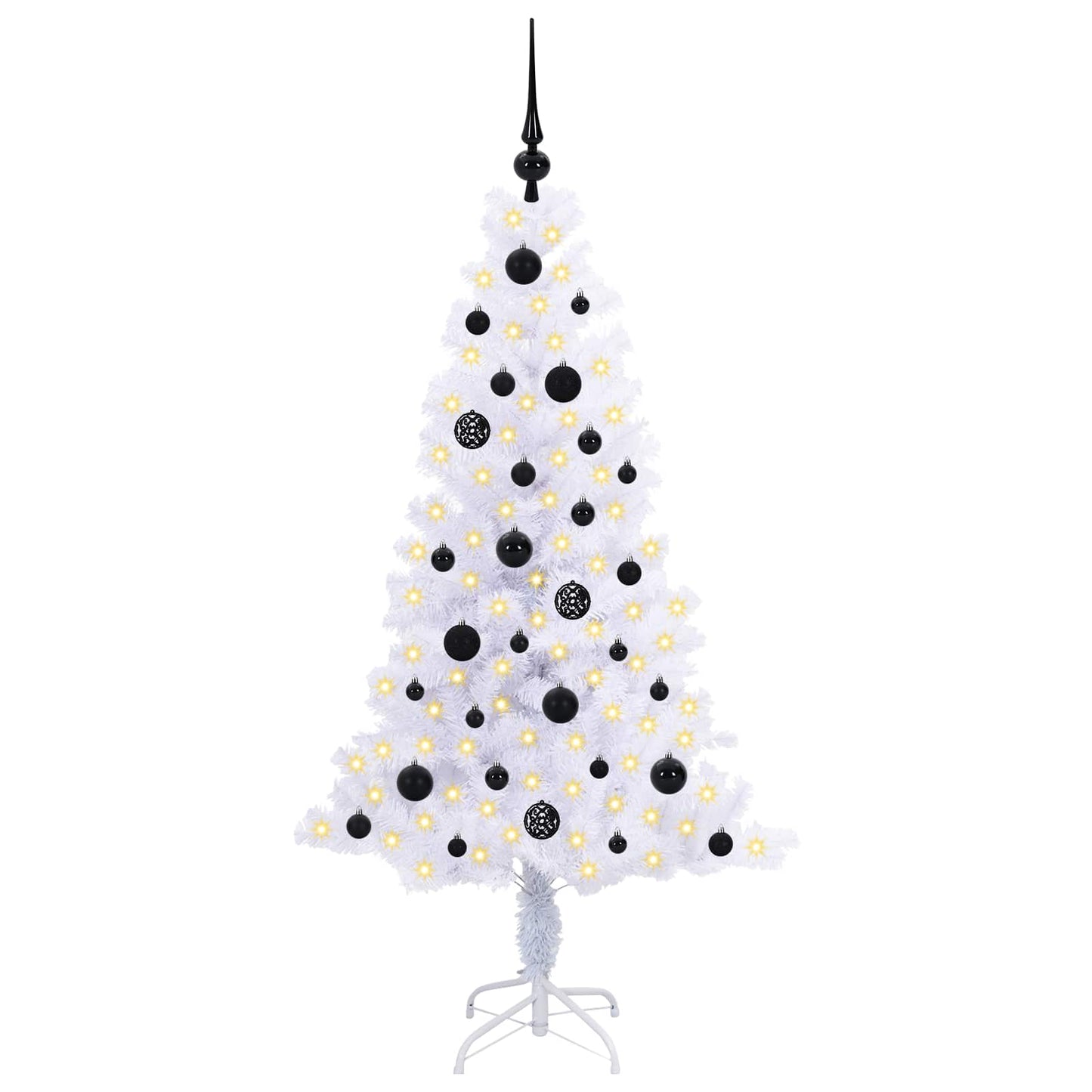 vidaXL Artificial Christmas Tree with Stand White 150 cm PVC and Steel