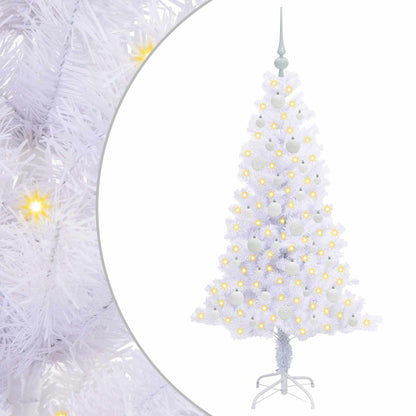 vidaXL Artificial Christmas Tree with Stand White 150 cm PVC and Steel