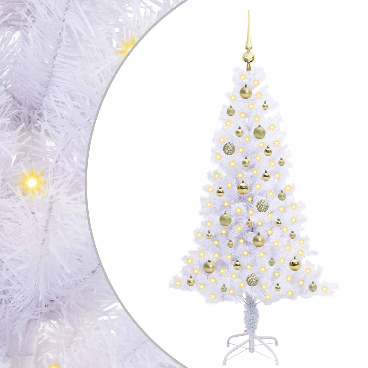 vidaXL Artificial Christmas Tree with Stand White 150 cm PVC and Steel