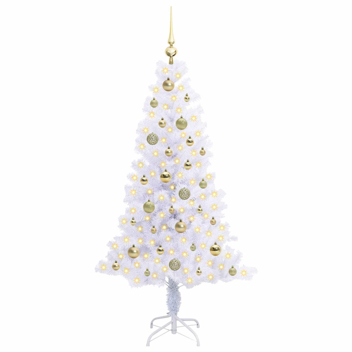 vidaXL Artificial Christmas Tree with Stand White 150 cm PVC and Steel